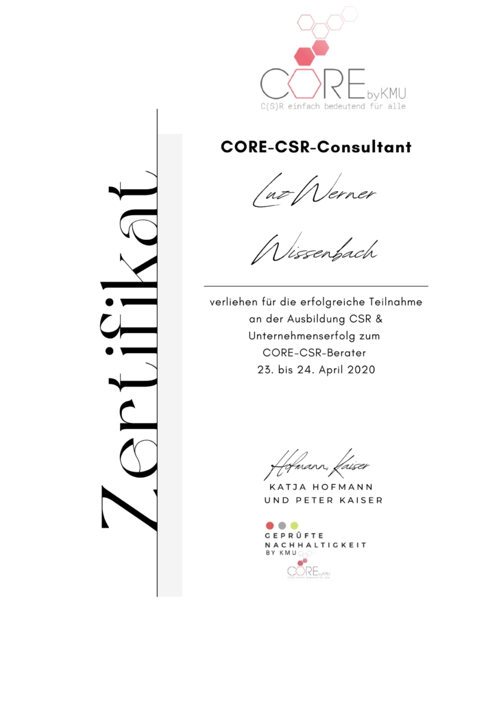 CORE Zertifikat_Luz_hochkant